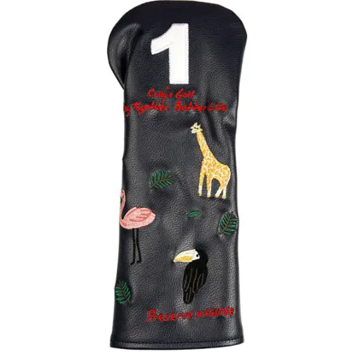 Colly'S Zoo Family Golf Driver Headcover – Black Fun-Themed Club Protection Pouch 1