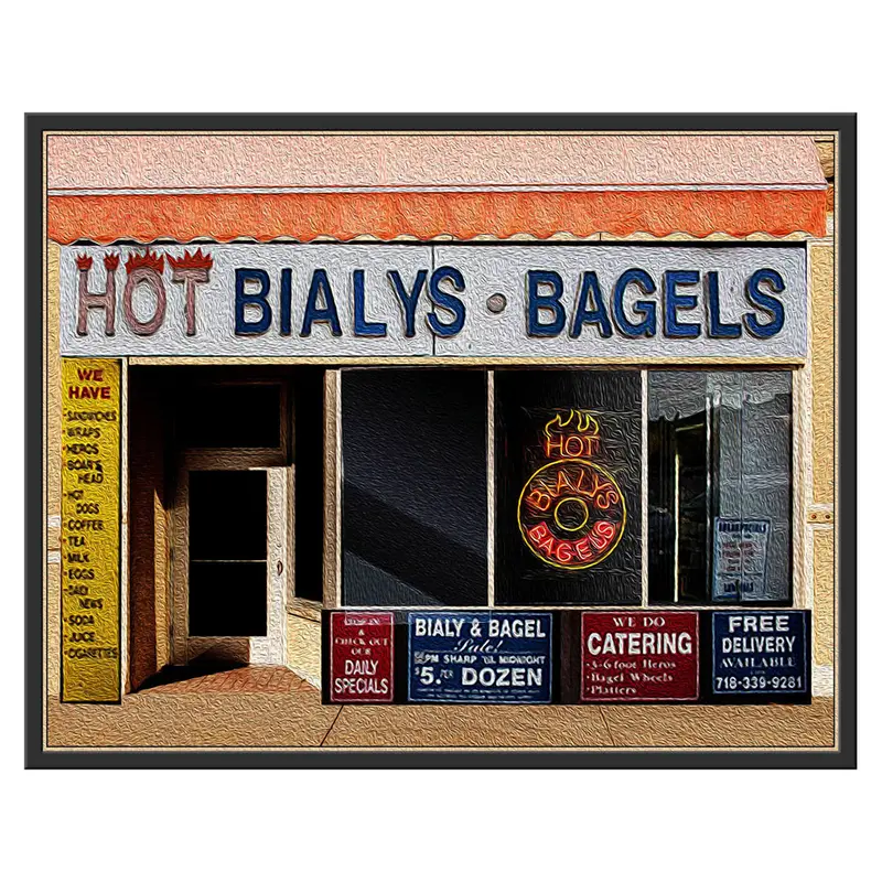 Coney Island Bialy And Bagel Giclée Print — 14×18 Inch, Professionally Framed 1
