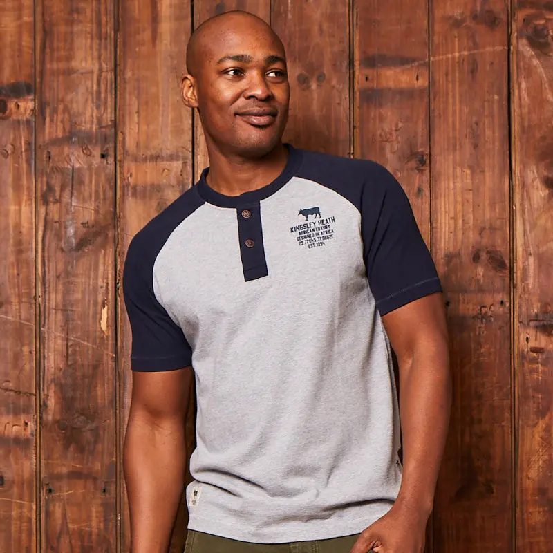 Contrast Raglan Sleeve Henley In Vervet 1