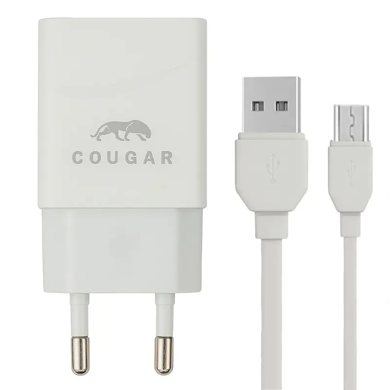 Cougar F1 10W Wall Charger With Micro-Usb Cable – Sleek White Design 1