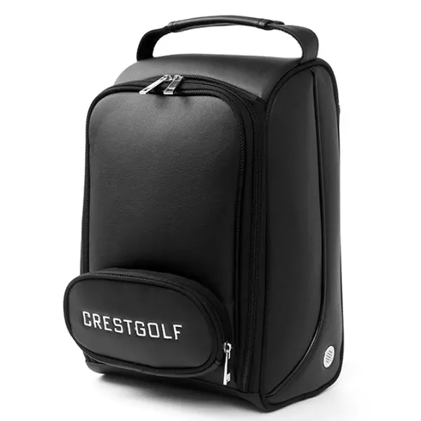 Crest Black Ventilated Golf Shoe Pouch With Perforated Airflow Design 1