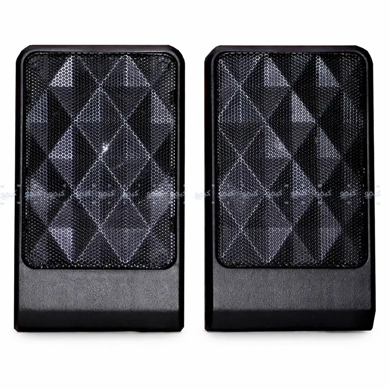 D10 2.0 Stereo Speaker System – Compact Black Desktop Audio Solution 1