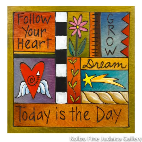 Daily Affirmation Wall Plaque — 6" Square Inspirational Decor 1