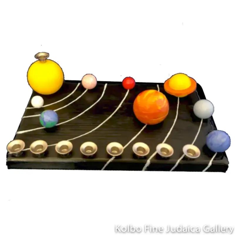Diy Solar System Menorah Kit – Wooden Assembly For Hanukkah Crafting 1