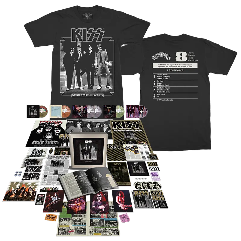Dressed To Kill Super Deluxe 5Cd/Blu-Ray + Vintage-Style T-Shirt Bundle 1