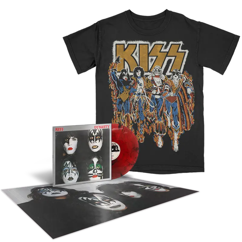 Dynasty 45Th Anniversary Red & Black Vinyl Lp + The Return Tour T-Shirt Bundle 1