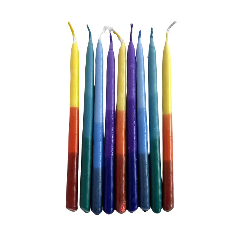 Eco-Friendly Multicolor Chanukah Candles – Pure Vegetable Wax 1