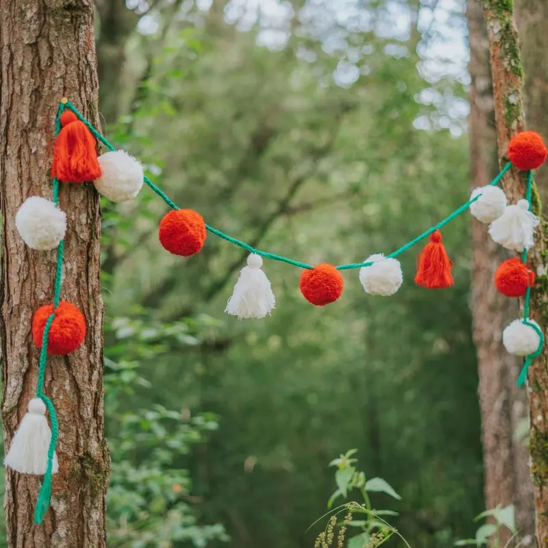 Festive Pom-Pom & Tassel Christmas Garland 1