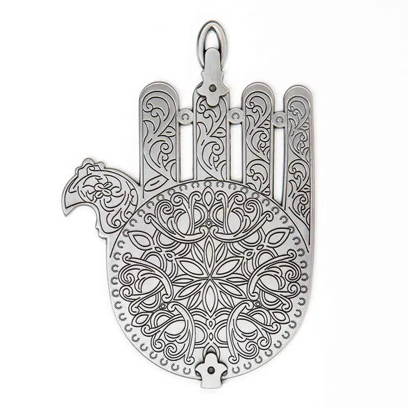 Filigree Pewter Wall Hamsa Decorative Plaque 1