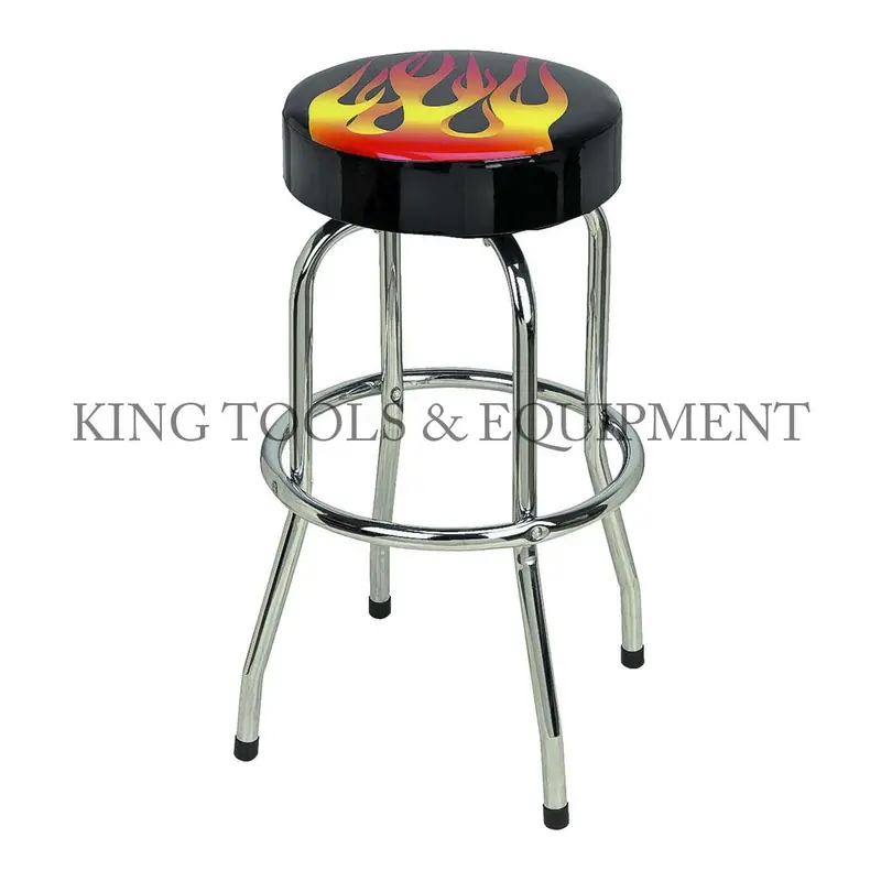 Flame-Design Swivel Workshop Stool 1