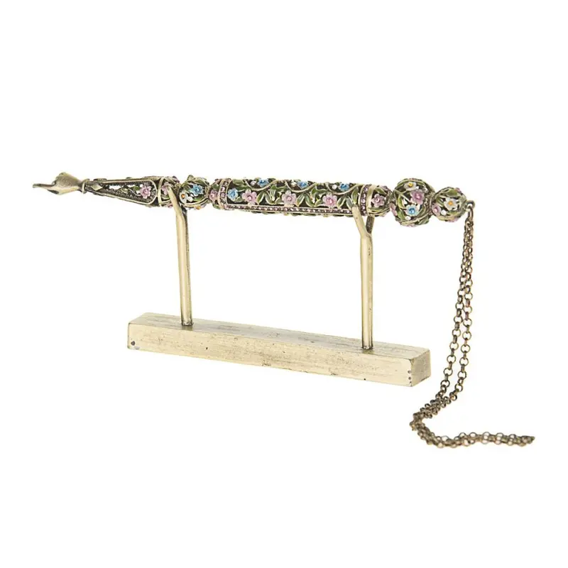 Floral Yad With Gemstone Accents And Display Stand 1