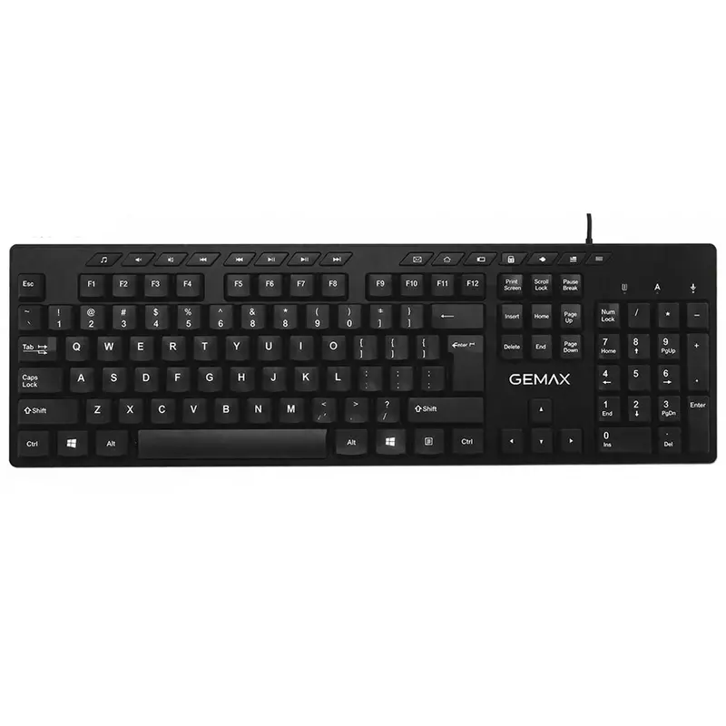 Gemax K519 Dual-Language Wired Keyboard – English & Arabic Layout, Sleek Black Build 1