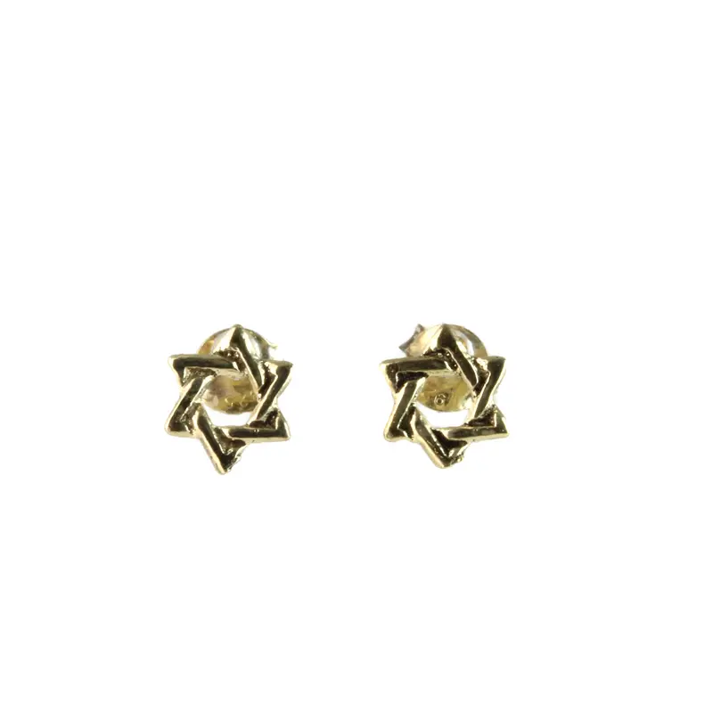 Gold-Plated Sterling Silver Woven Star Earrings – Elegant Finish 1