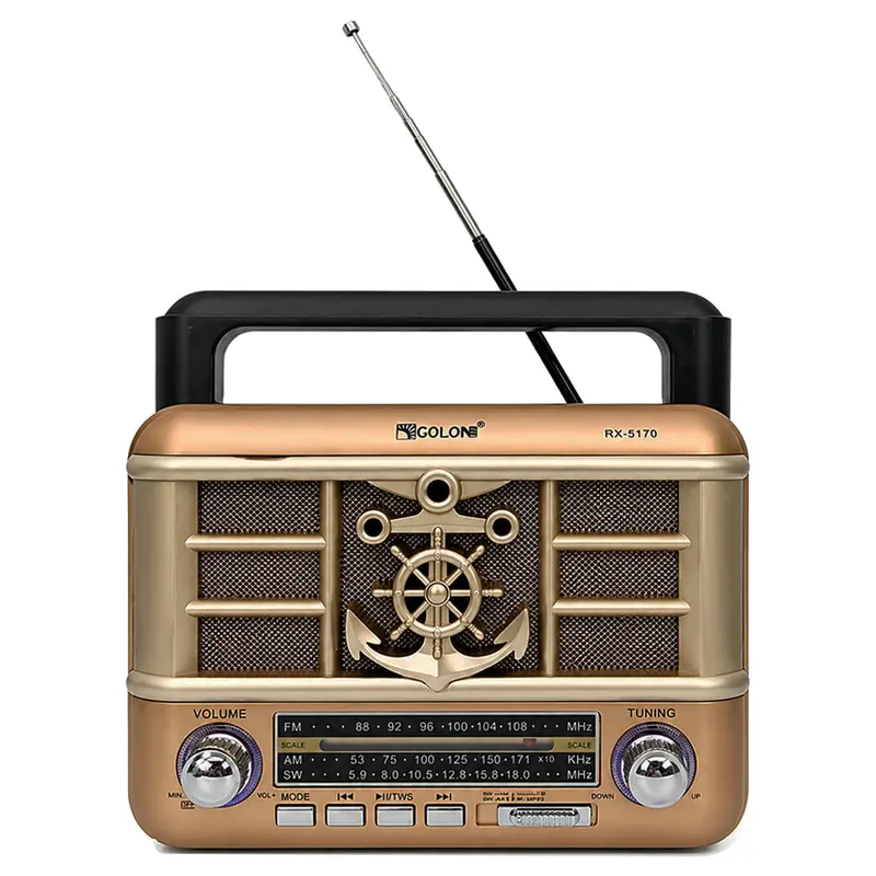 Golon Rx-5170 Portable Bluetooth Speaker Radio – 1.0-Channel Audio, Beige Design 1