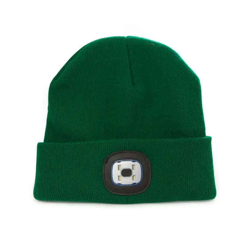 Green Beanie Hat Featuring Integrated Led Illumination 1