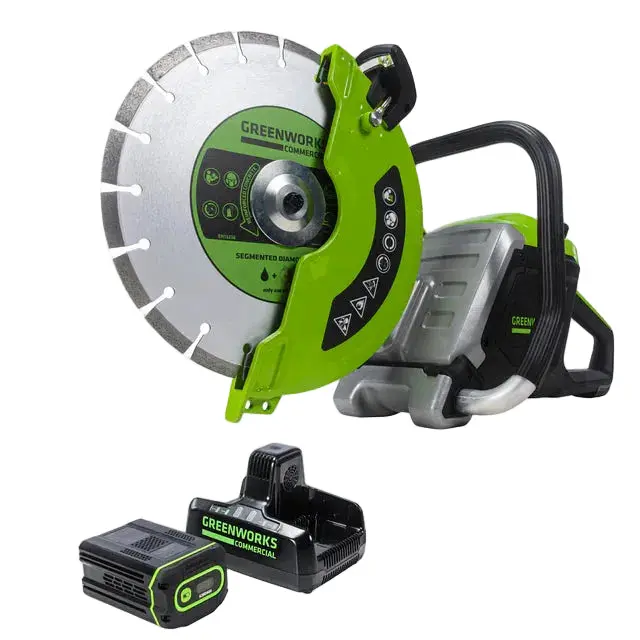Greenworks Commercial 82V 12-Inch Power Cutter Kit With 4.0Ah Battery And Dual-Port Charger 1
