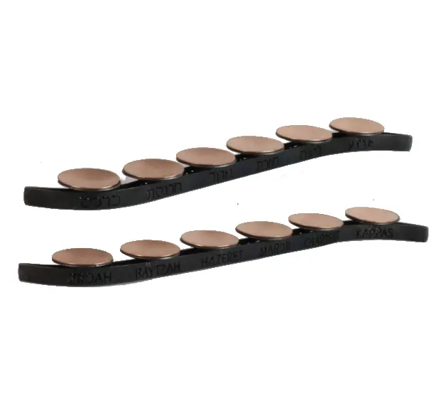 Hand-Forged Steel Seder Plate – Copper Insets With Gentle Curved Silhouette 1