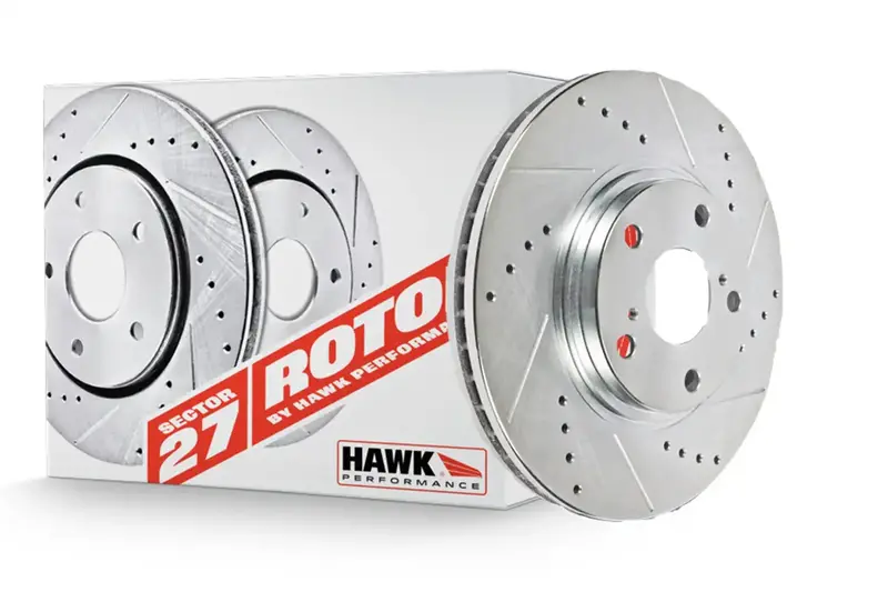 Hawk Performance Hr4945 Sector 27 Front Brake Rotors – High-Performance Drilled & Slotted 1