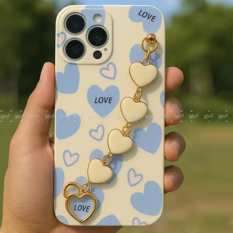 Heart-Themed Iphone 13 Pro Max Case With Integrated Hand Strap 1