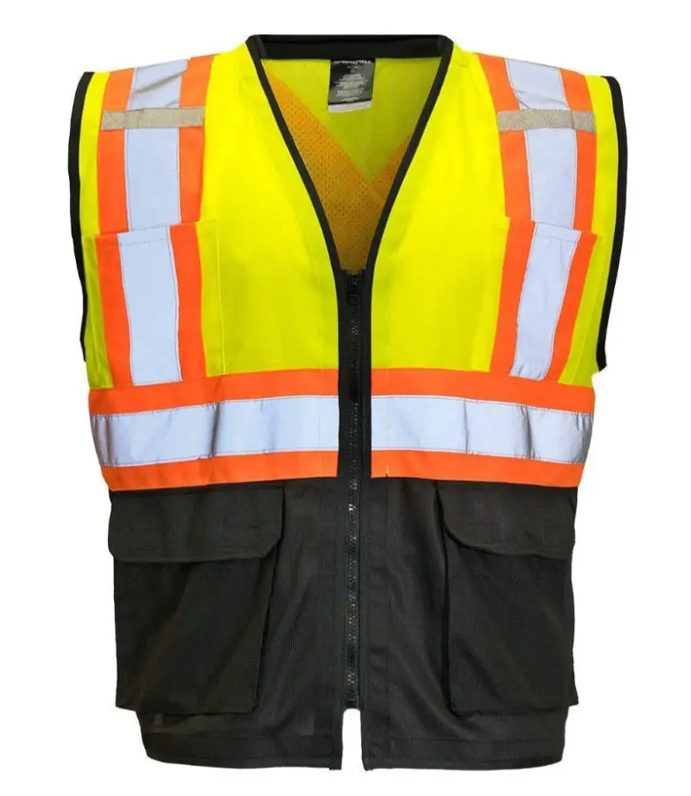 High-Visibility Lime Green Safety Vest With Zipper Closure – Ansi Class 2 1