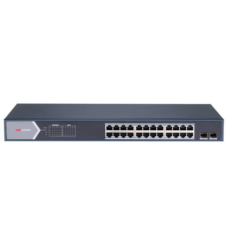 Hikvision Ds-3E0526P-E/M 24-Port Poe+ Rackmount Switch With 2 Sfp Fiber Uplinks (225W) 1