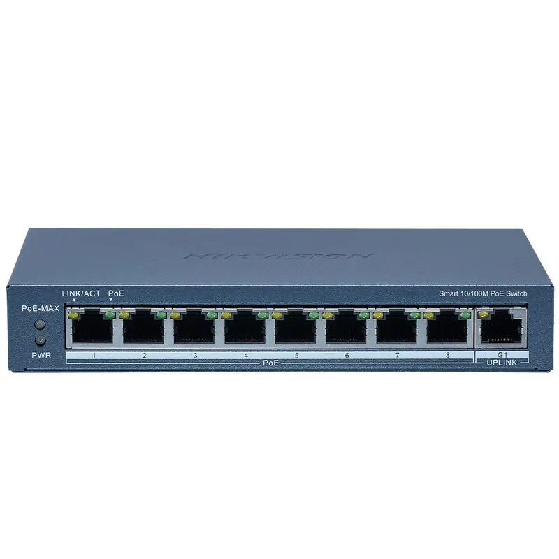 Hikvision Ds-3E1309P-Ei 8-Port Managed Poe Switch: 8×10/100Mbps Poe + 1×Gigabit Uplink 1