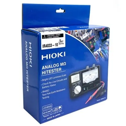 Hioki Ir4033-10 Analog Megohmmeter – Hitester Insulation Resistance Meter 1
