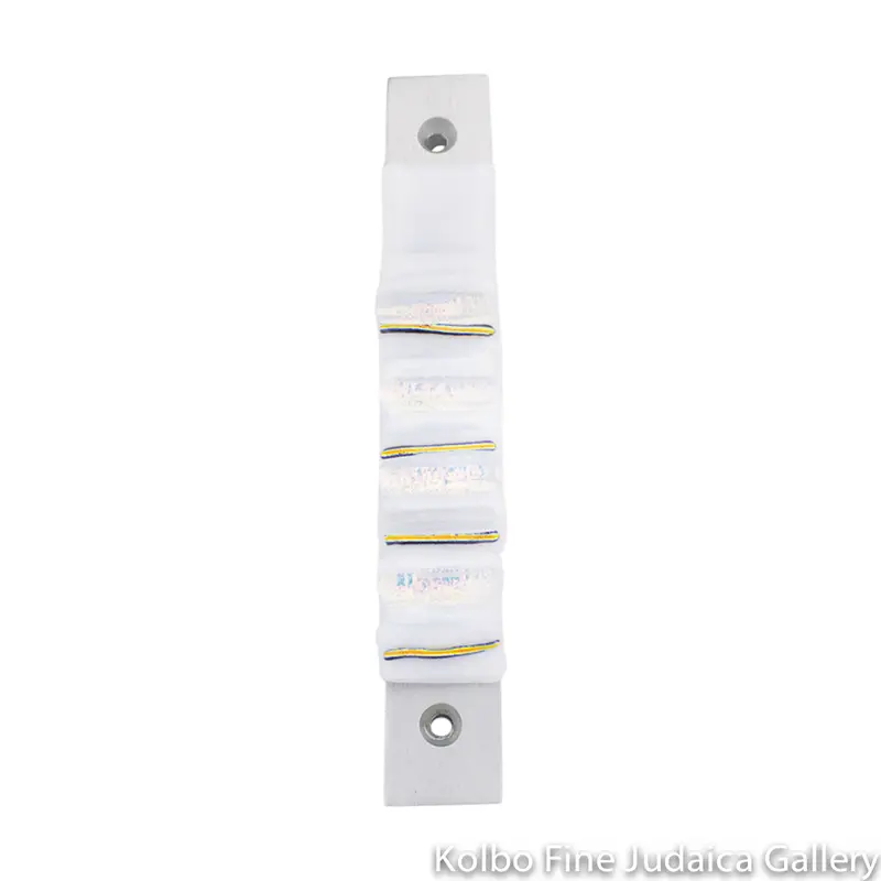 Iridescent White Glass Mezuzah From The Ic Collection 1
