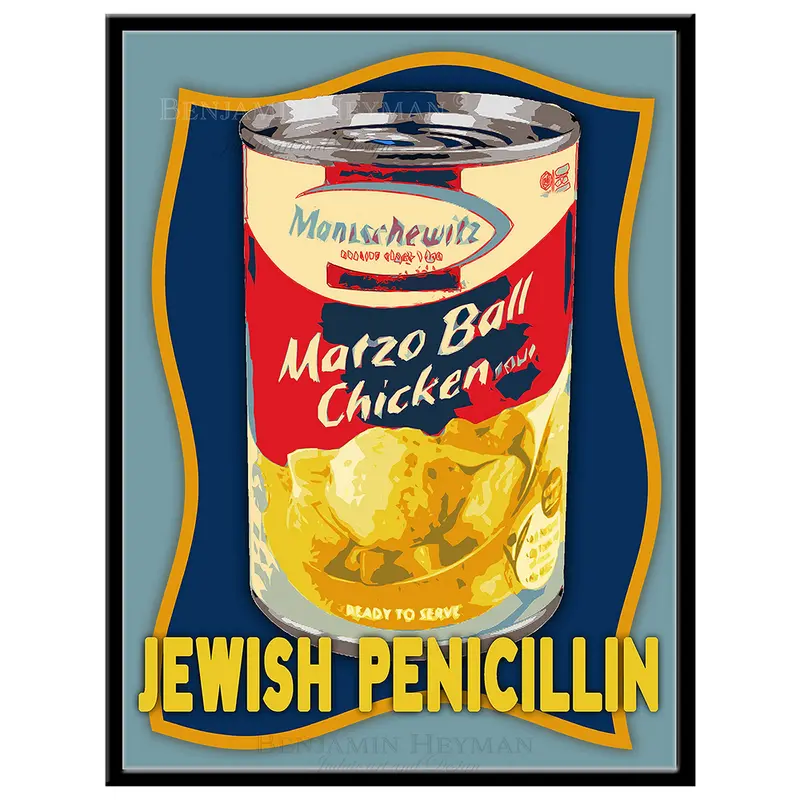 Jewish Penicillin Art Print – Framed Giclée Wall Decor (18" X 24") 1