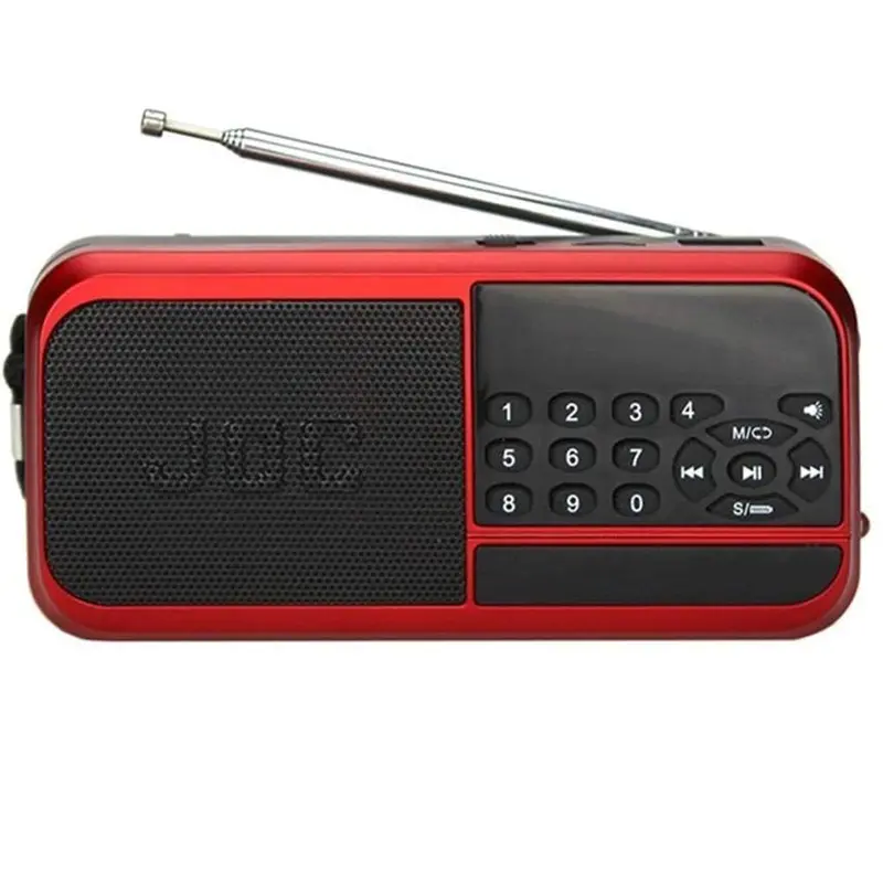 Joc H798Bt Portable Bluetooth Speaker Radio – Vibrant Red 1
