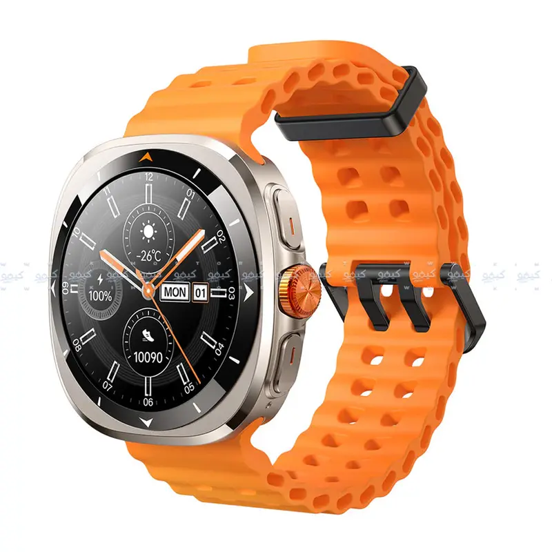 Joyroom Jr-Fv2 Venture Series Smartwatch – Silver Aluminum Case With Orange Vitality Strap & Bonus White Band 1
