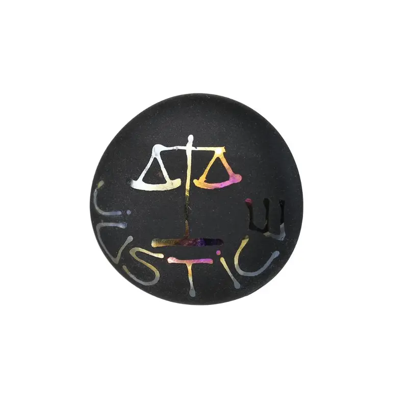 Justice Intention Stone — Etched Glass Keepsake For Mindful Focus 1