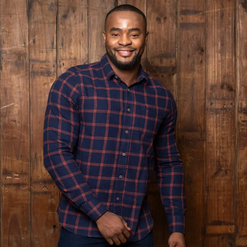 Kamberg Check Flannel Muscle Fit Shirt In Midnight 1