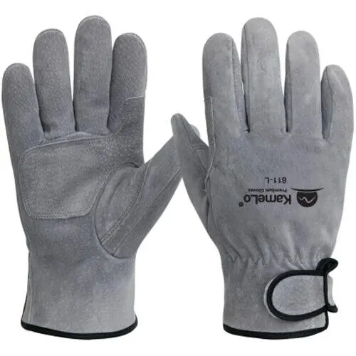 Kamelo 811-L Gray Heat-Resistant Leather Welding Gloves – Tig & Arc Ready 1