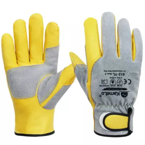 Kamelo 812-Yl Heat-Resistant Leather Welding Gloves — Yellow, Tig/Arc 1