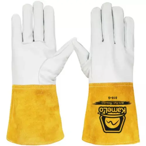 Kamelo 816-G Premium Leather Welding Gloves – 4-Pair Heat-Resistant Set 1
