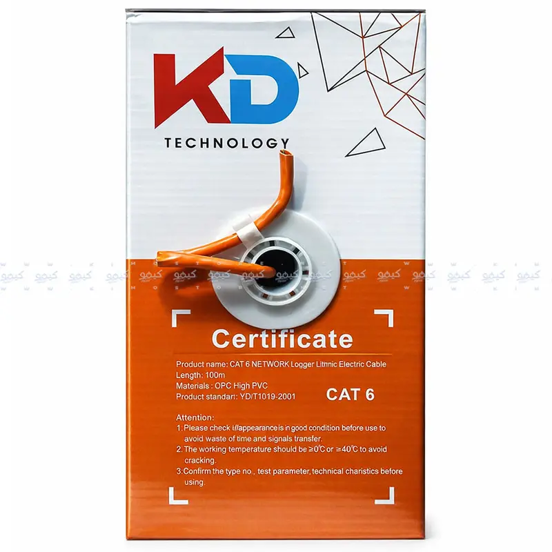 Kd Cat6 U/Utp Pvc Network Cable – 100-Meter Orange Roll 1