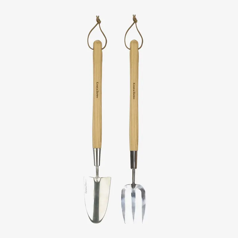 Kent & Stowe Compact Border Trowel And Fork Set – Stainless Steel 1