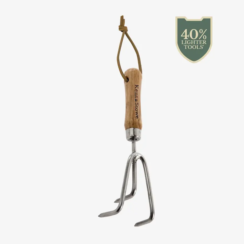 Kent & Stowe Garden Life Stainless Steel Hand Cultivator – 3-Tine Soil Loosener 1