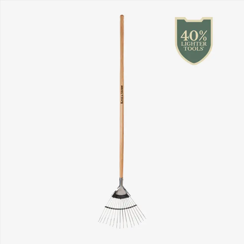 Kent & Stowe Garden Life Stainless Steel Lawn & Leaf Rake – Lightweight & Efficient 1