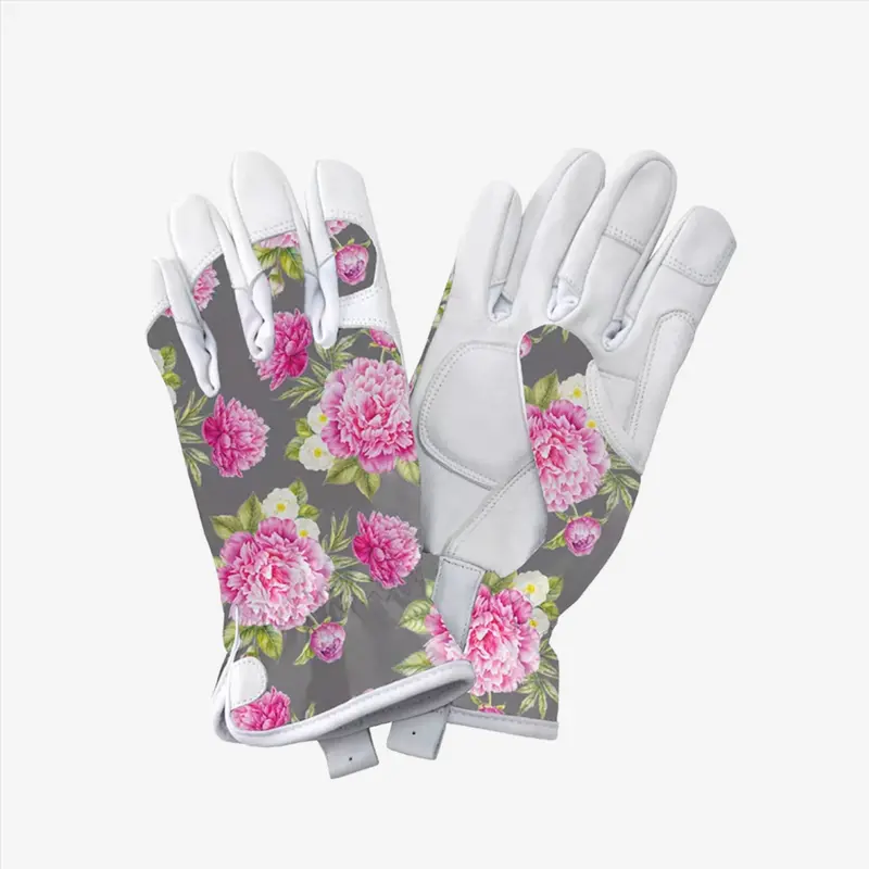 Kent & Stowe Grey Peony Leather Gardening Gloves – Women'S Medium 1