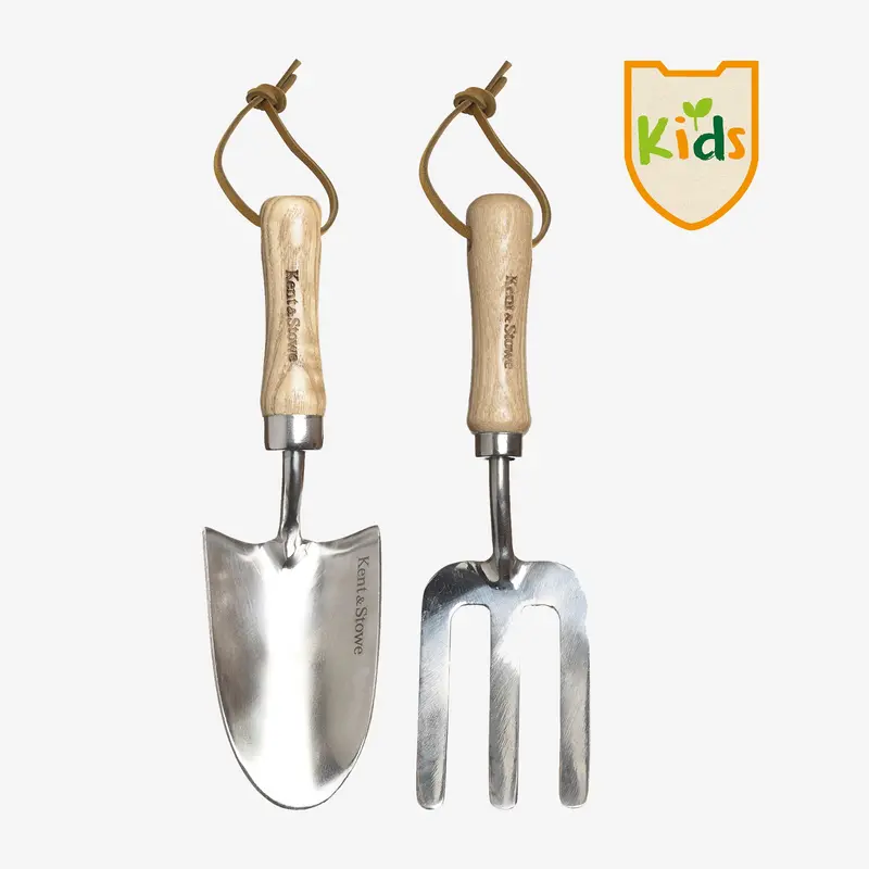 Kent & Stowe Kids’ Stainless Steel Mini Trowel And Fork Set 1