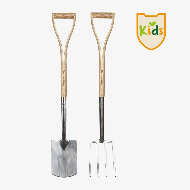 Kent & Stowe Kids’ Stainless Steel Small-Scale Spade And Fork Set 1
