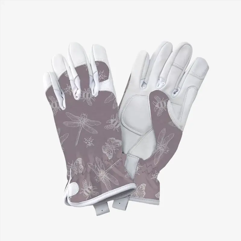 Kent & Stowe Purple Flutterbugs Leather Gardening Gloves – Women'S Medium 1