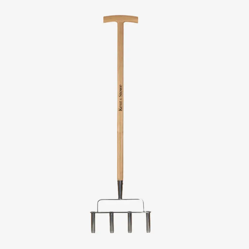 Kent & Stowe Stainless Steel 4-Prong Lawn Aerator For Improved Grass Health 1