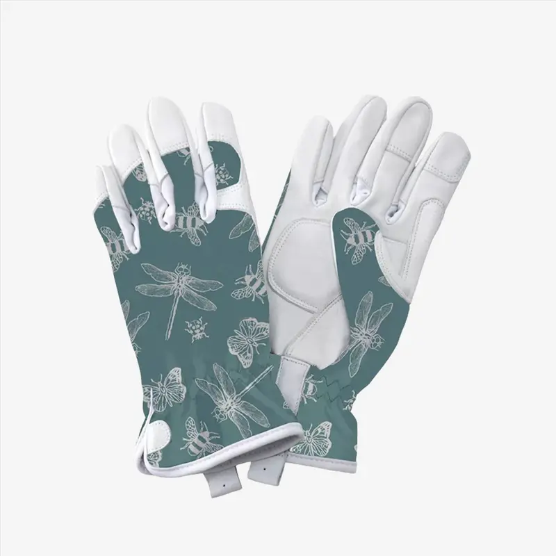 Kent & Stowe Teal Flutterbugs Leather Gardening Gloves – Women'S Medium 1