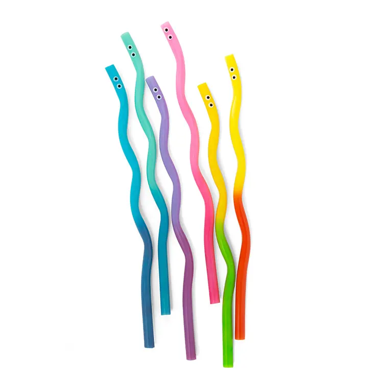 Kidoki Wiggly Worm Heat-Sensitive Color-Changing Straws 1