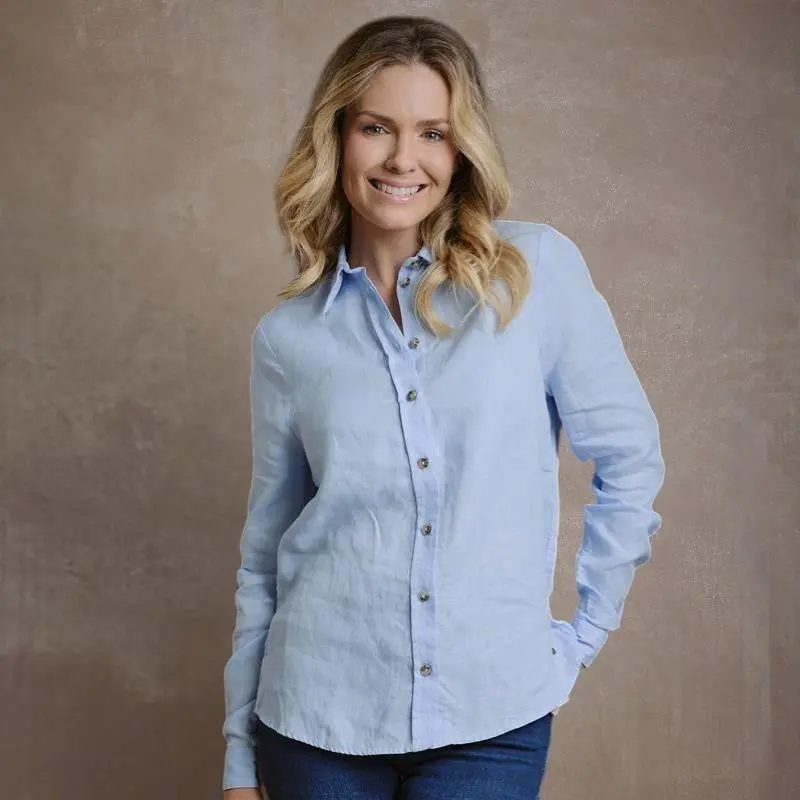 Kingsley Cape Lux Sky Linen Shirt 1
