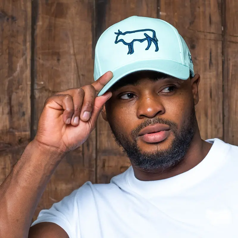 Kingsley Heath Outline Nguni Logo Tee – Seafoam & Navy 1