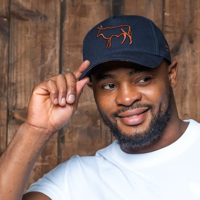Kingsley Heath Outline Nguni Print Undervisor Cap – Midnight & Port Colorway 1